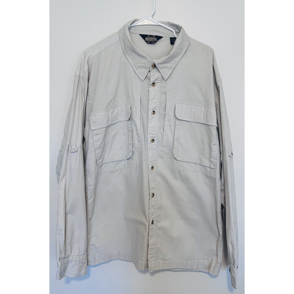 Field Tested Guide Gear Shirt Mens 2XL XXL Khaki Button Up Vented Fishing